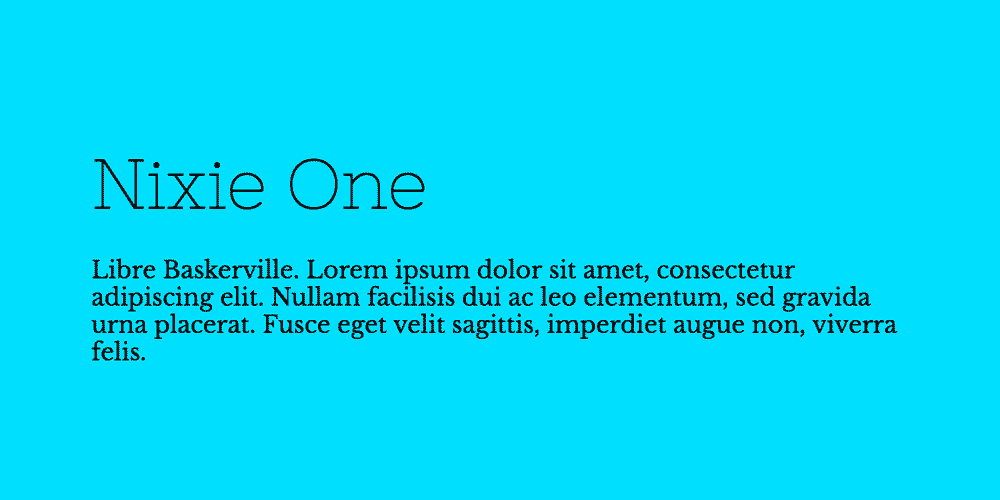 Nixie One/Libre 