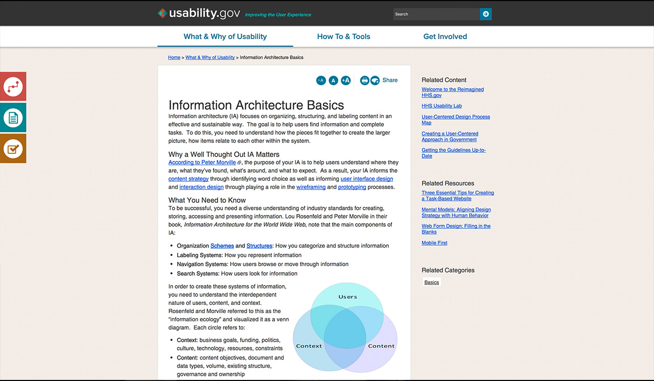 IA Planning Venn Diagram - usability.gov