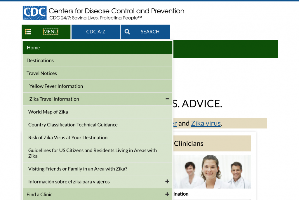 CDC click menu